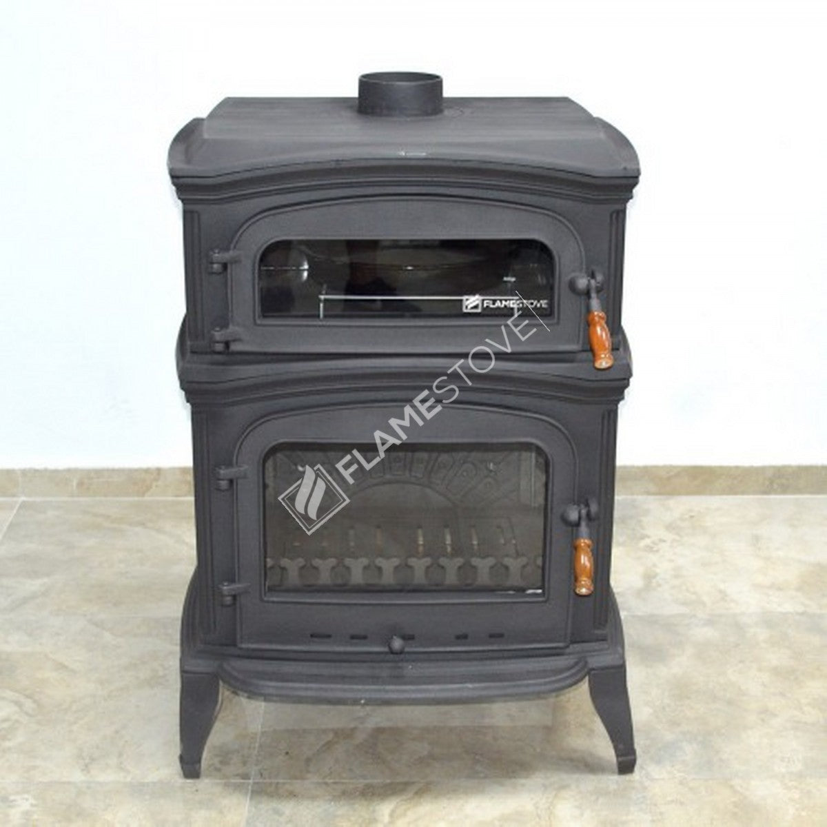 Soba Lux Premium FS-034: Eficiență Energetică Clasa A, Design Elegant din Fontă, Perfectă pentru Încălzire și Gătit