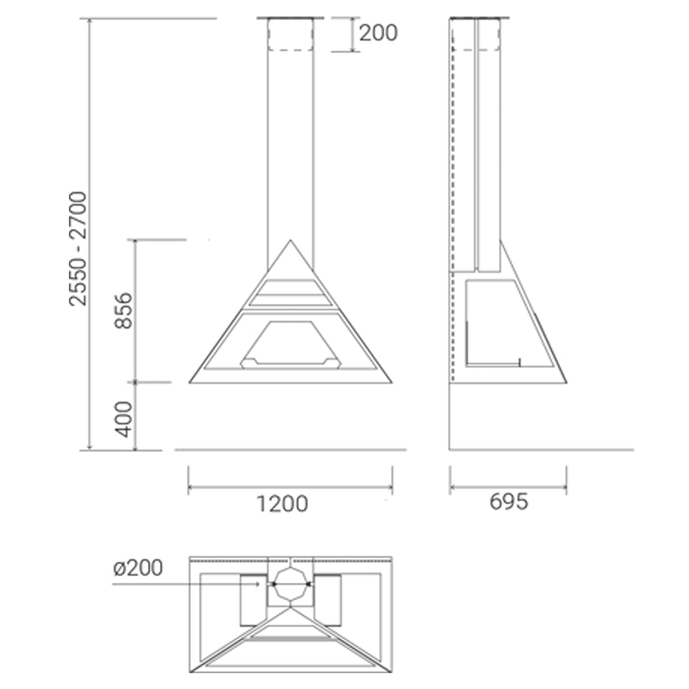 Semineu suspendat Admeto Frontal