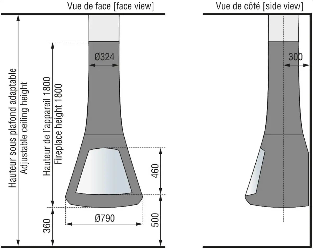 Șemineu suspendat JC BORDELET Calista 917