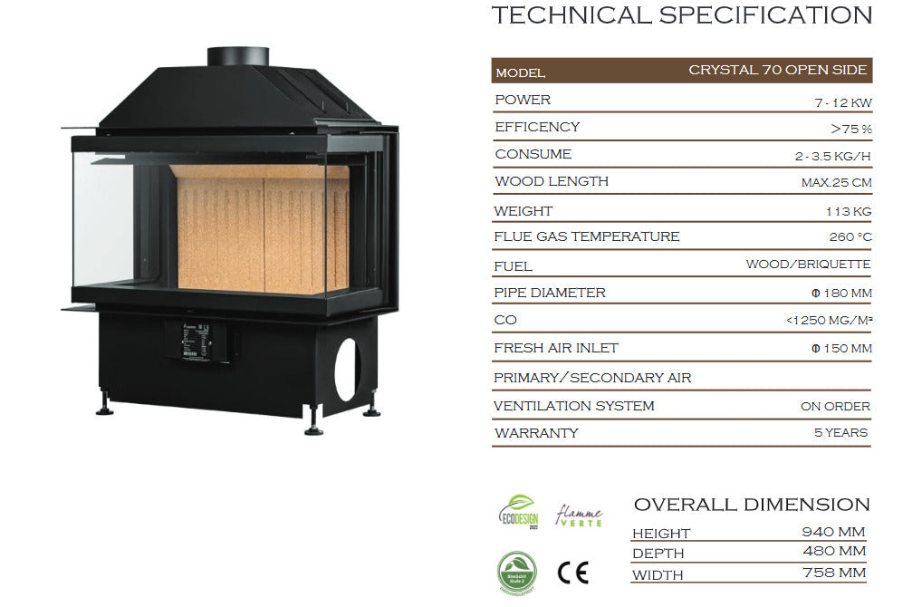 CRYSTAL 70 Open Side –NEW 2025