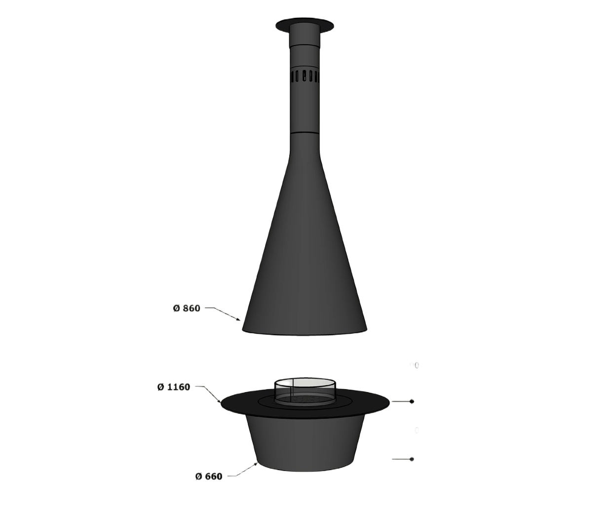Semineu cu bioetanol Funnel