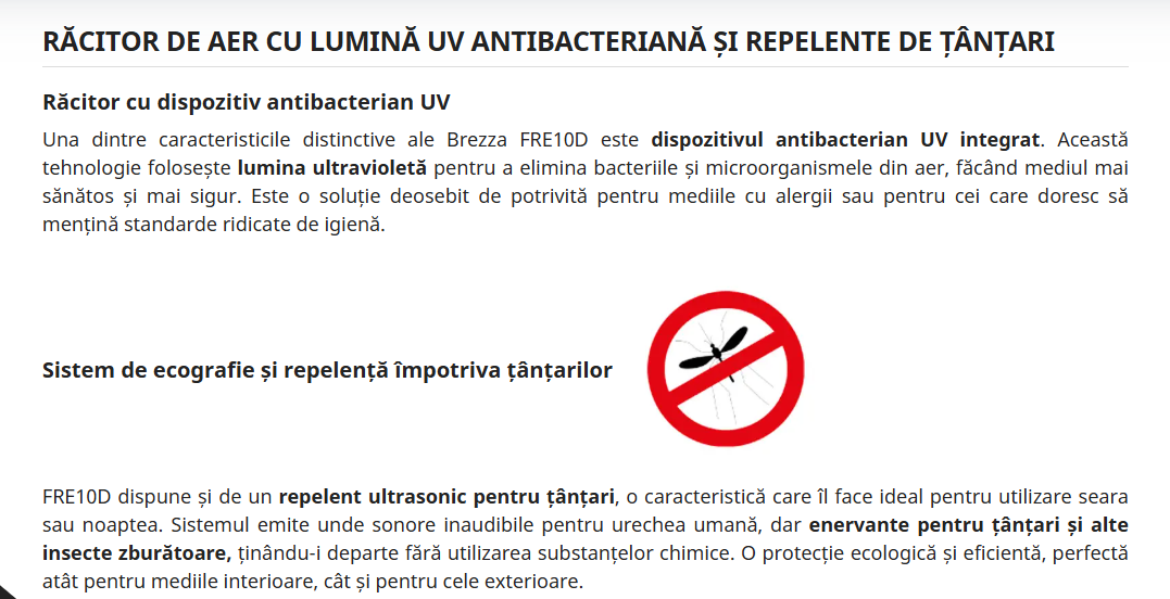 Racitor de terasa Brezza FRE10D