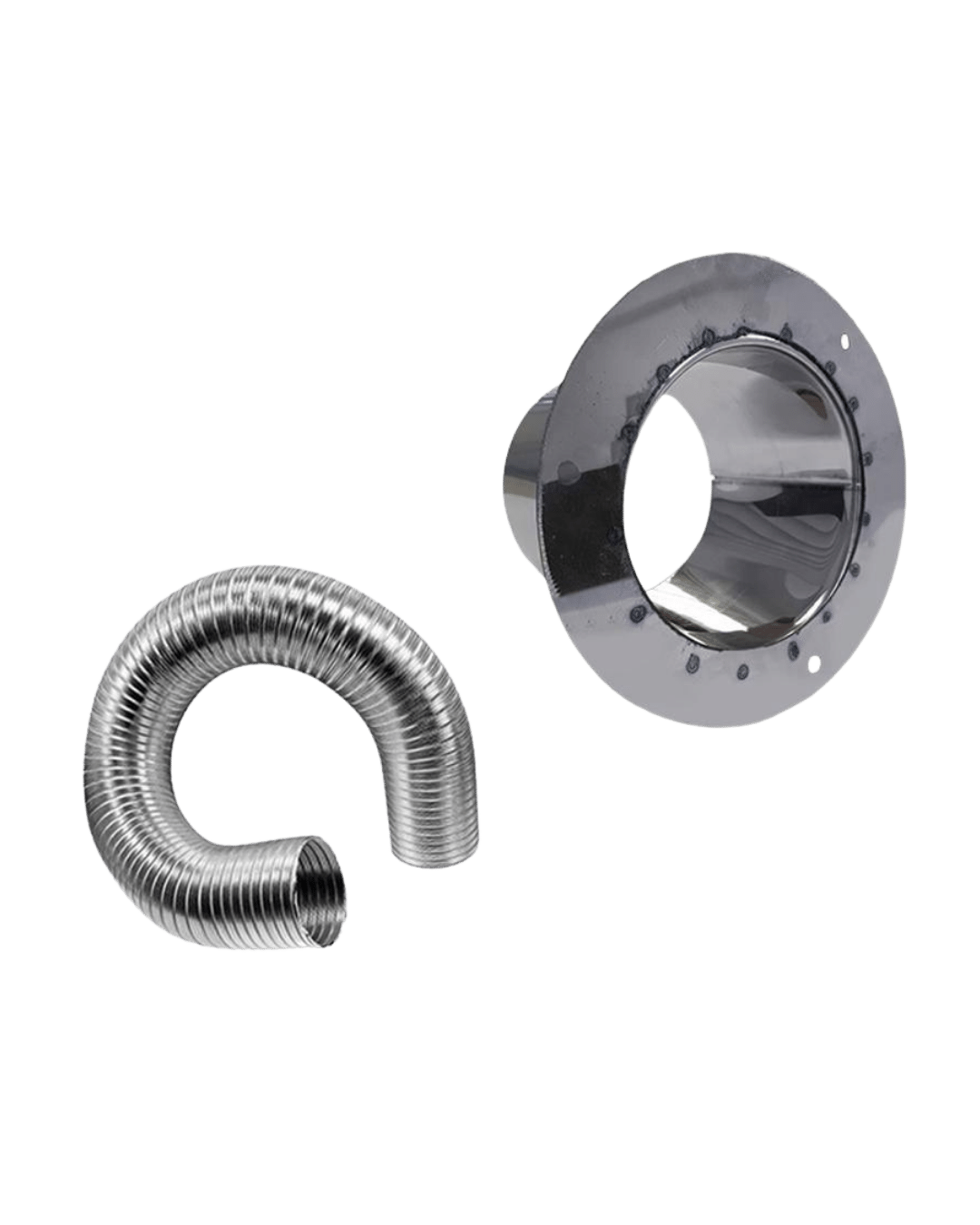Pachet Flanșă Admisie Șemineu - tip CLASIC INOX + Flexibil INOX
