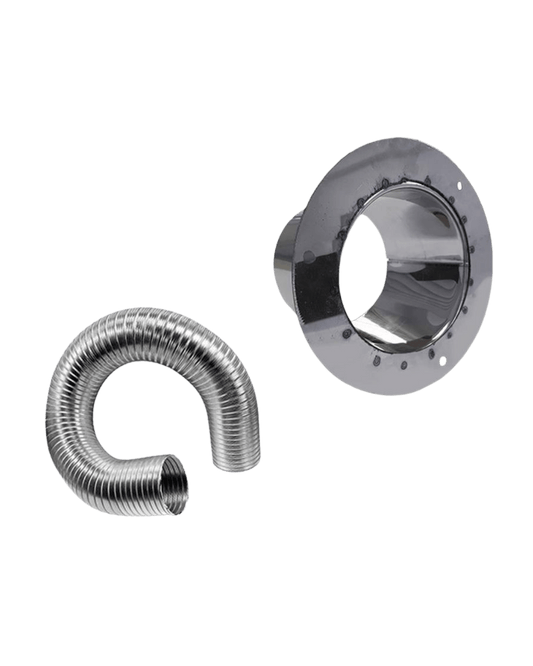 Pachet Flanșă Admisie Șemineu - tip CLASIC INOX + Flexibil INOX