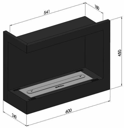 Șemineu cu bioetanol Simplefire Corner 600 L