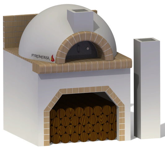 Cuptor cu postament si paravan, 80 cm diametru interior - Pyromoesa