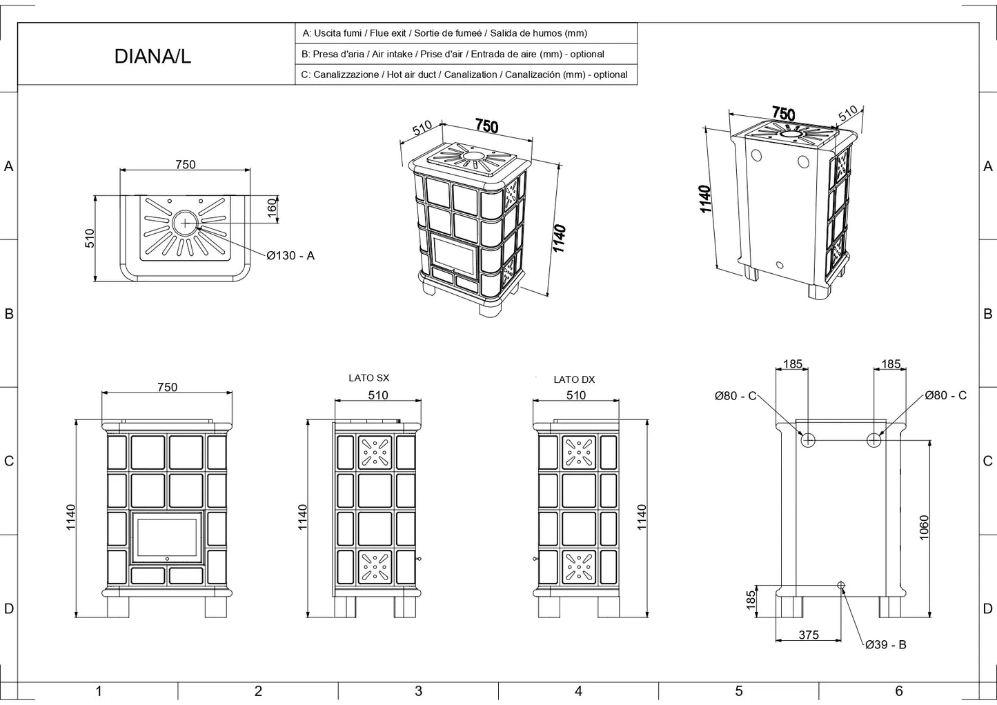Sobă Phebo Stufe Diana Legna 11.8 kW cahle