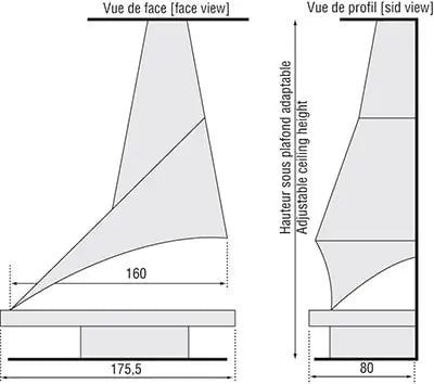 Șemineu suspendat JC Bordelet Elisa 981 Wall