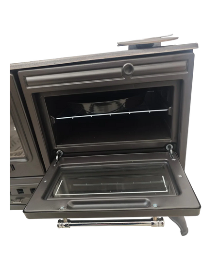 Aragaz de Bucătărie Autonom din Fontă FS-316, 40cm, Negru Mat, cu Cuptor