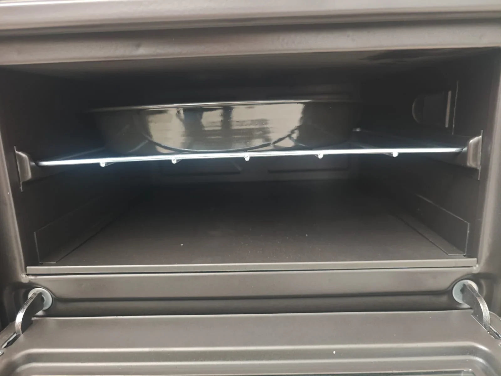 Aragaz de Bucătărie Autonom din Fontă FS-316, 40cm, Negru Mat, cu Cuptor