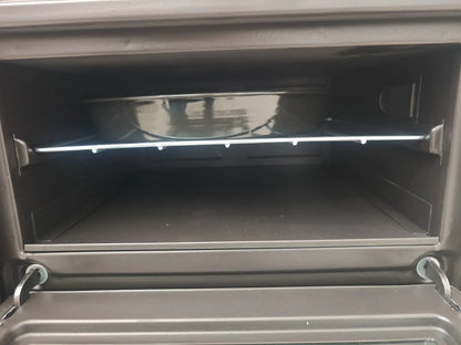 Aragaz de Bucătărie Autonom din Fontă FS-316, 40cm, Negru Mat, cu Cuptor