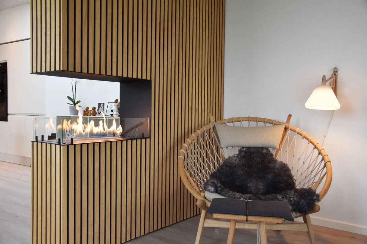 Foco Șemineu Biologic Decorativ 800 - Divizor de Cameră cu Vedere pe Trei Laturi