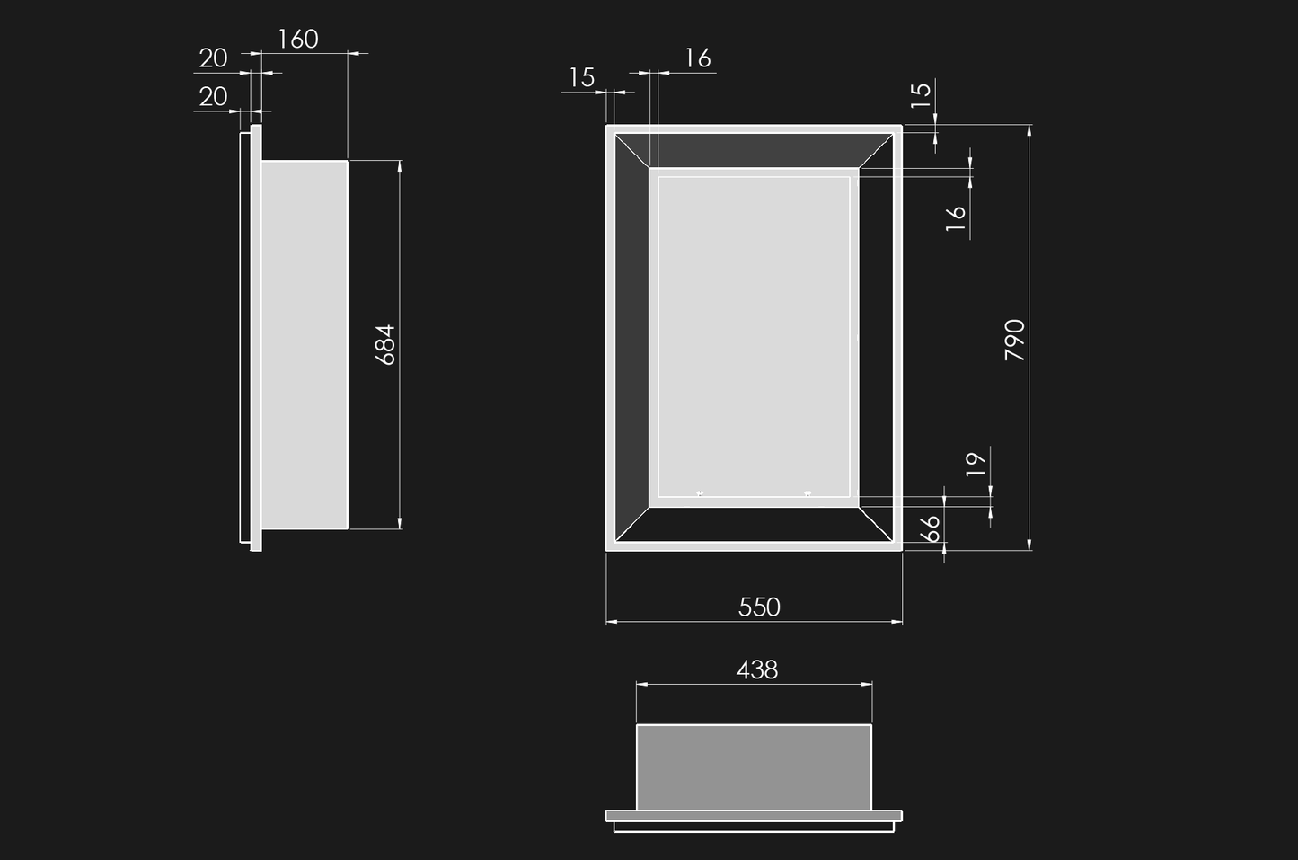 Șemineu cu bioetanol Simplefire Frame 550