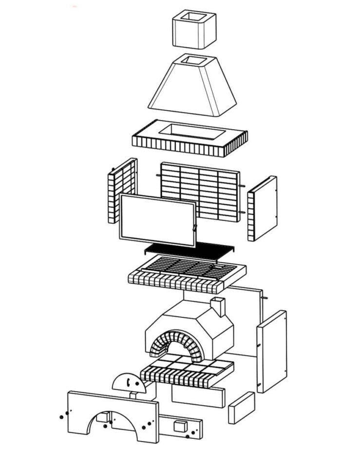 Gratar de gradina cu afumătoare + cuptor - 105 cm - Pyromoesa