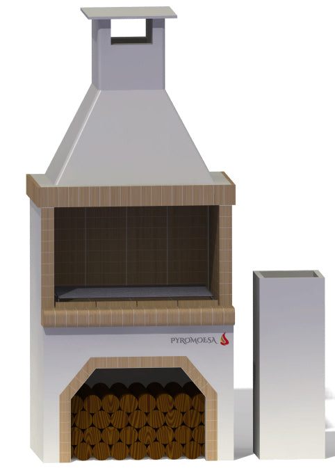 Gratar de gradina, placat cu samota, 105 cm latime - Pyromoesa