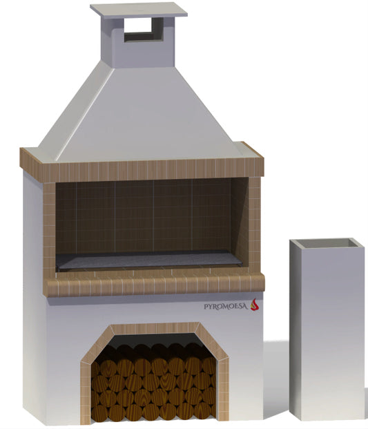 Gratar de gradina, placat cu samota, 127 cm latime - Pyromoesa