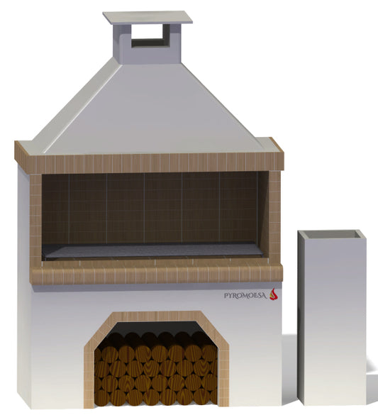 Gratar de gradina, placat cu samota, 150 cm latime - Pyromoesa