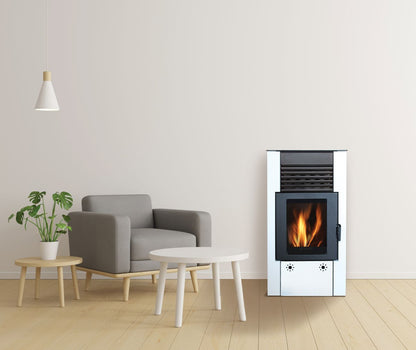 Greta - Elegantă și Eficientă, Sobă pe Pelete și Combustibil Solid, 9 kW, Clasa Energetică 4 Stele