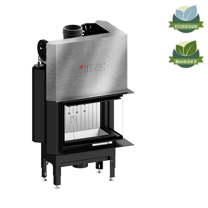 Șemineu Hitze HST54X39.RG 11,2 kW Sticlă laterală dreapta, Ghilotină