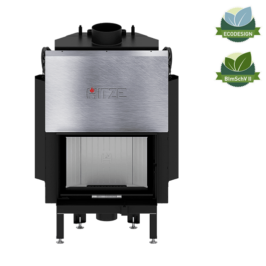 Termoșemineu ALBERO 10 kW AQUASYSTEM - Ușă tip ghilotină ALAQS 54x39.G-D