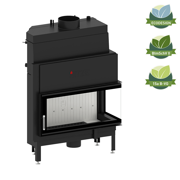 Termoșemineu ALBERO 21 kW AQUASYSTEM - Ușă dreapta ALAQS 90x41.R-D