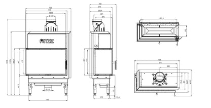 Focar Șemineu 9,3 kW Hitze HST68X43.L