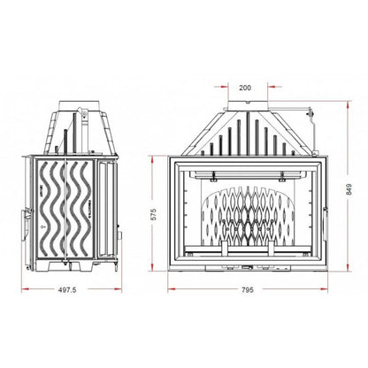 Focar semineu INVICTA 800 Grande Vision