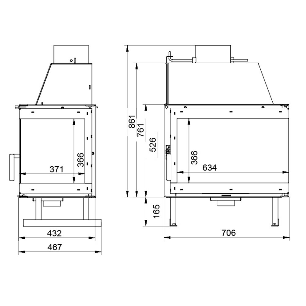 Focar semineu KFD C 70 L