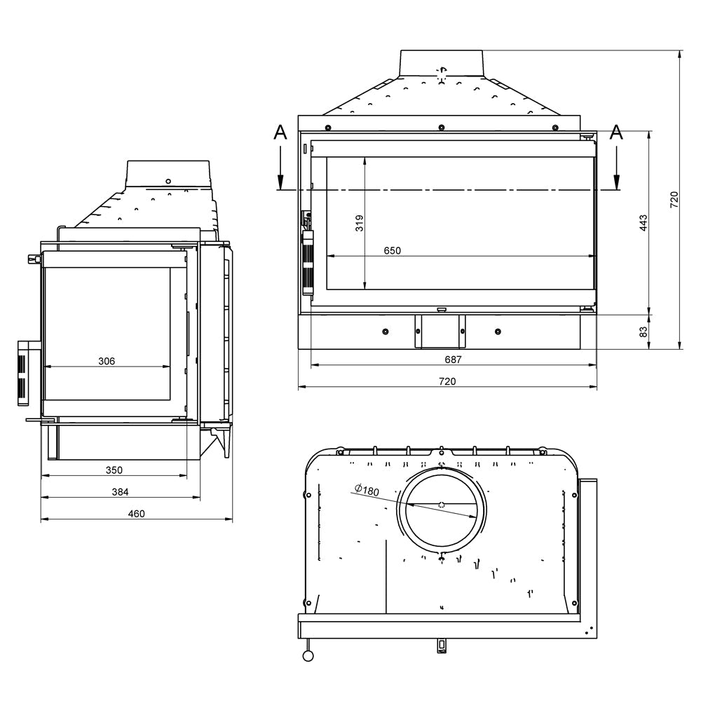 Focar semineu KFD ECO MAX 7 L STANDARD