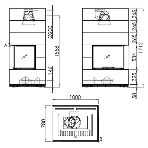 Termosemineu modular  Spartherm SIM Varia 2Rh H2O