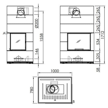 Termosemineu modular  Spartherm SIM Varia 2Rh H2O