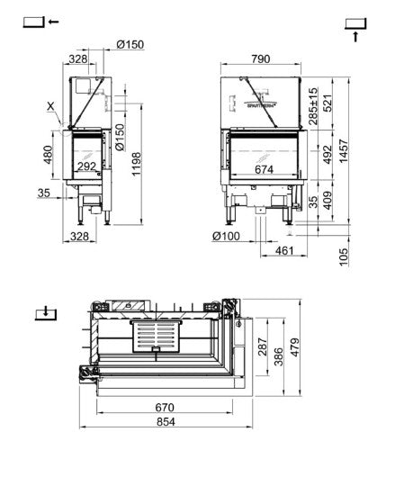 Focar semineu Spartherm LEAN 2R-70H