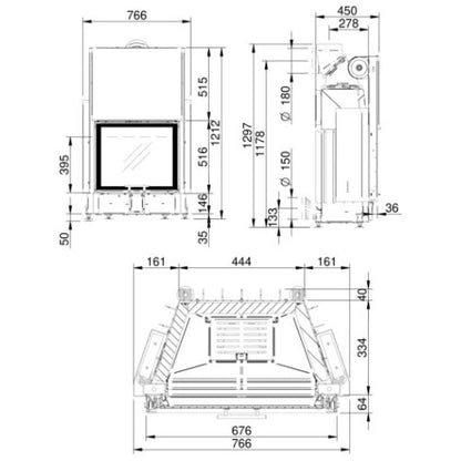 Focar șemineu Spartherm Mini Sh RLU pentru case pasive
