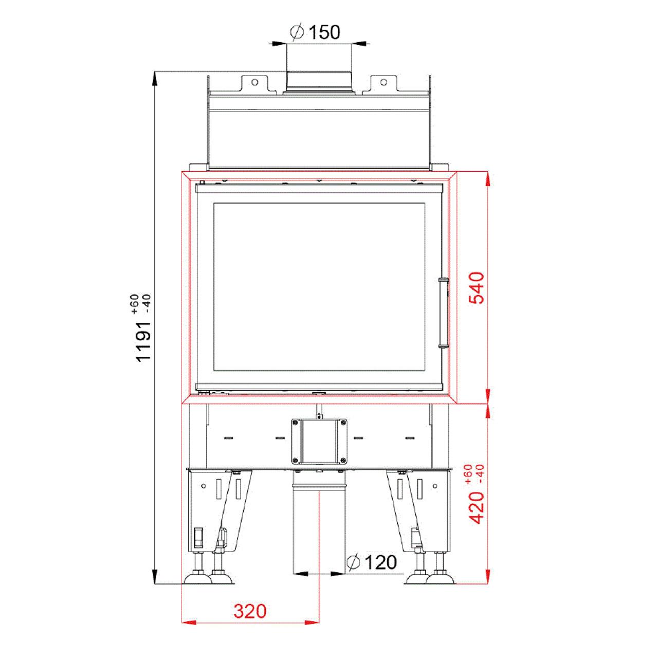 Inserție de șemineu BeF Therm 6, 6 kW
