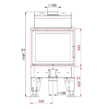 Inserție de șemineu BeF Therm 6, 6 kW