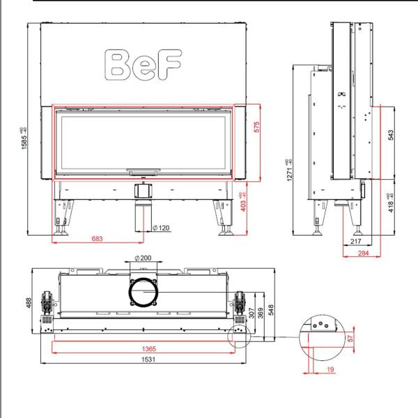 Focar șemineu Bef Therm v 14