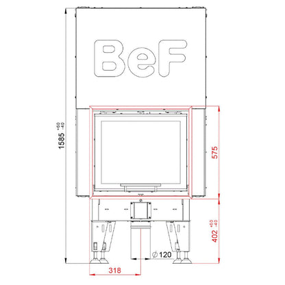 Inserție de șemineu BeF Therm V 6, 6 kW