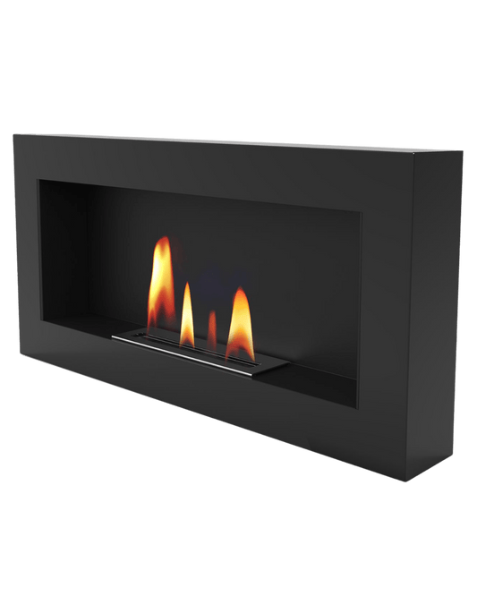 Șemineu cu bioetanol UNIFLAM 90x40cm BOX Negru Mat Rezervor 0,82 l