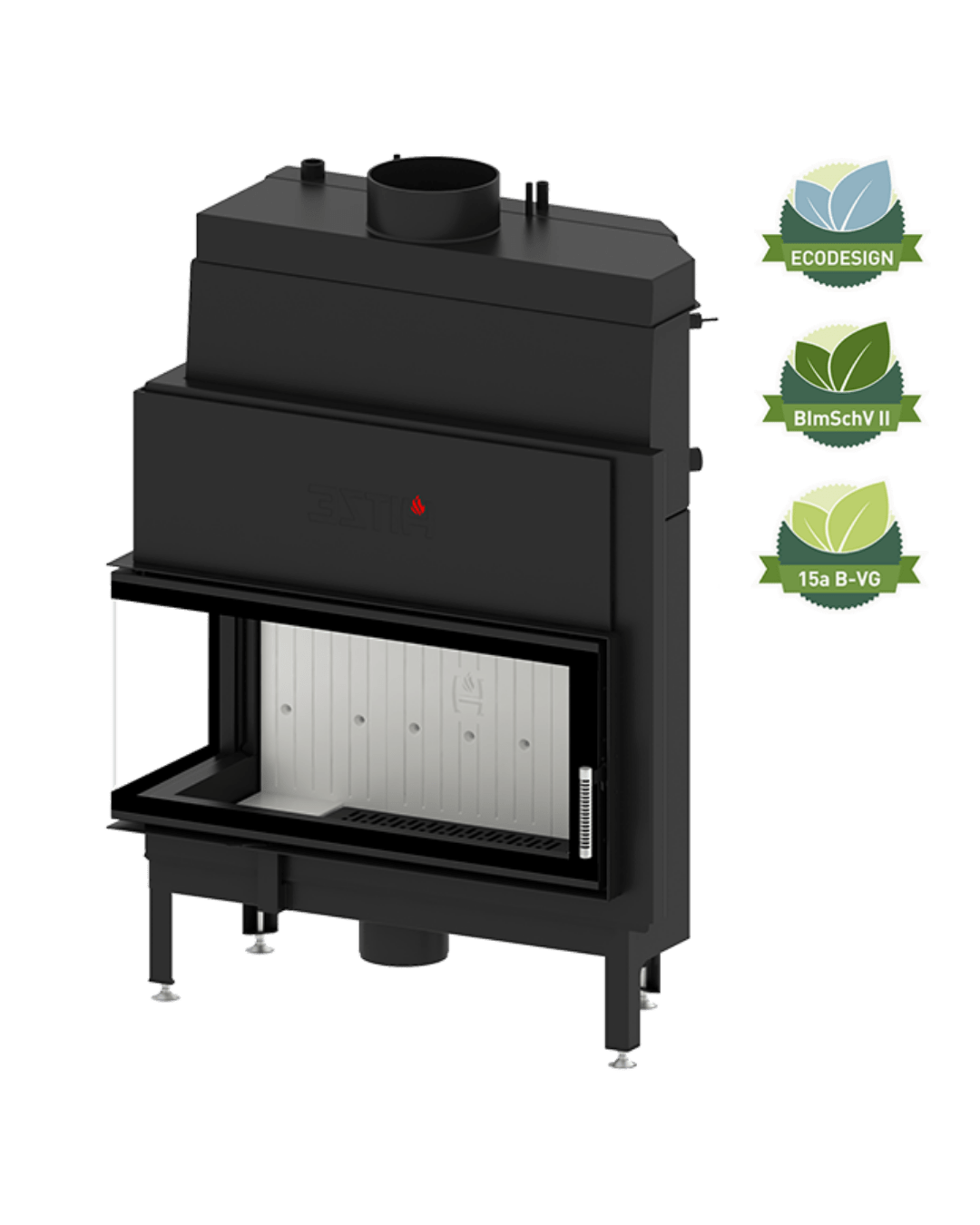 Termoșemineu ALBERO 21 kW AQUASYSTEM - Ușă stânga ALAQS 90x41.L