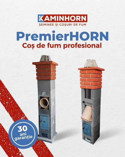 Coș de fum profesional – PremierHORN, culoare decorativă cărămiziu