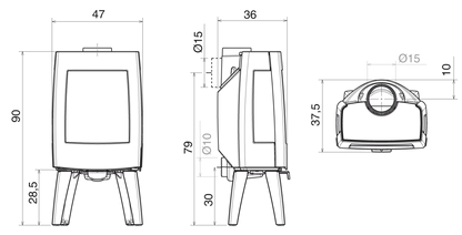 Sobă pe lemne Seguin EMERAUDE 2 – 7 kW