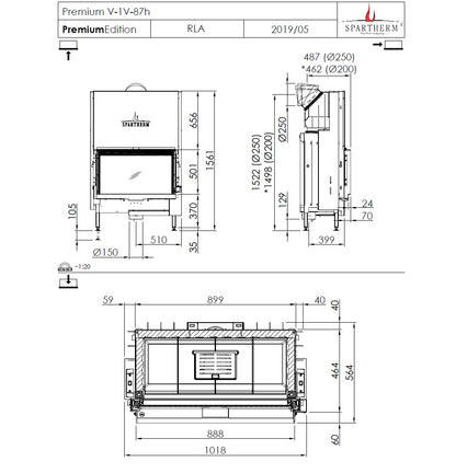 Spartherm Focar semineu Premium V-1V-87h