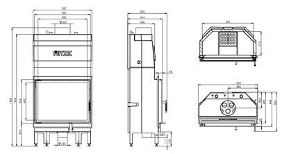Termoșemineu Hitze Albero Aquasystem ALAQS68x53.S-D 19 kW