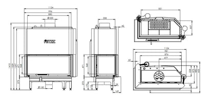 Termoșemineu Hitze Albero Aquasystem ALAQS90x41.LG-D 21 kW