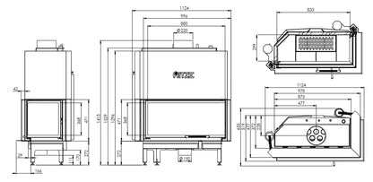 Termoșemineu Hitze Albero Aquasystem ALAQS90x41.RG-D 21 kW