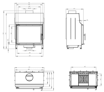 Șemineu Hitze STMA59X43.S 11 kW