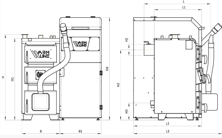 WARMLINE PELLET 33 KW Centrala combustibil solid pe peleti