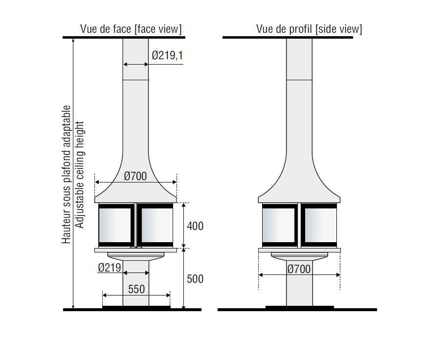 Șemineu suspendat JC Bordelet Lea 998