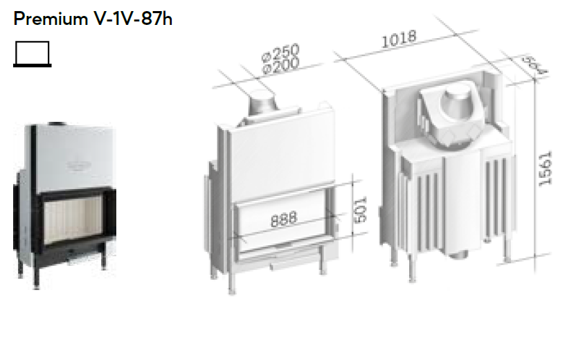 Focar șemineu Spartherm Premium V-1V-87h