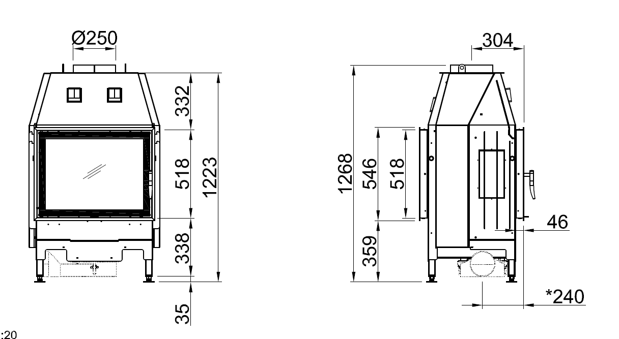 Focar semineu Spartherm Varia FD RLU pentru case pasive